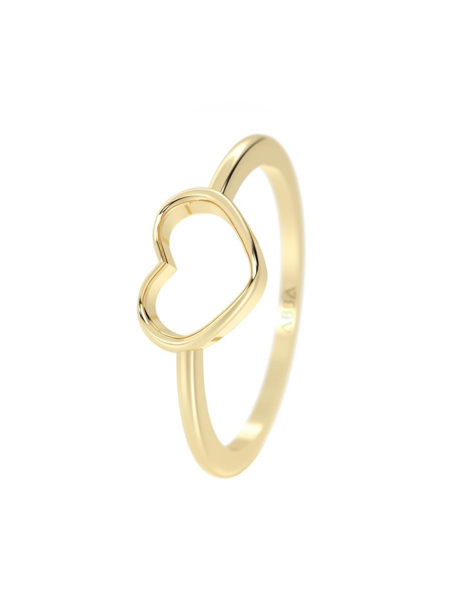 Anillo de corazón Abba Joyas 10 k de oro
