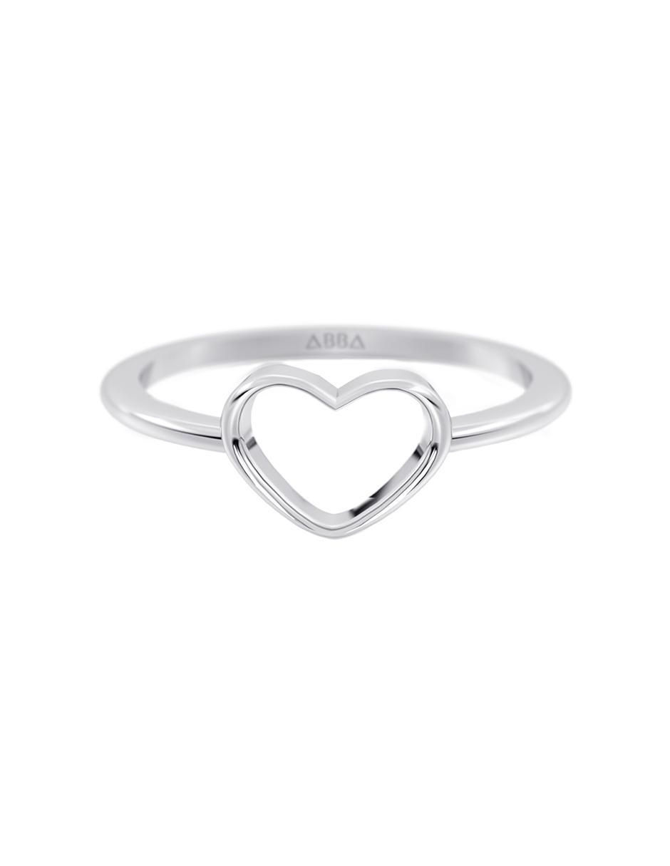 Anillo de corazón 14 k de oro brillante