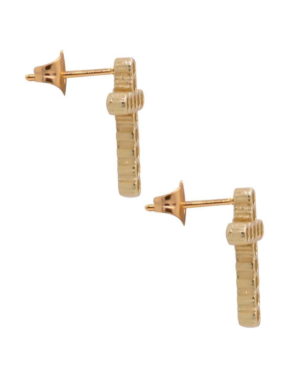 Aretes de cruz con acabado pavé zirconia 2