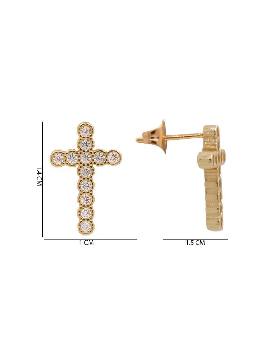 Aretes de cruz con acabado pavé zirconia 4