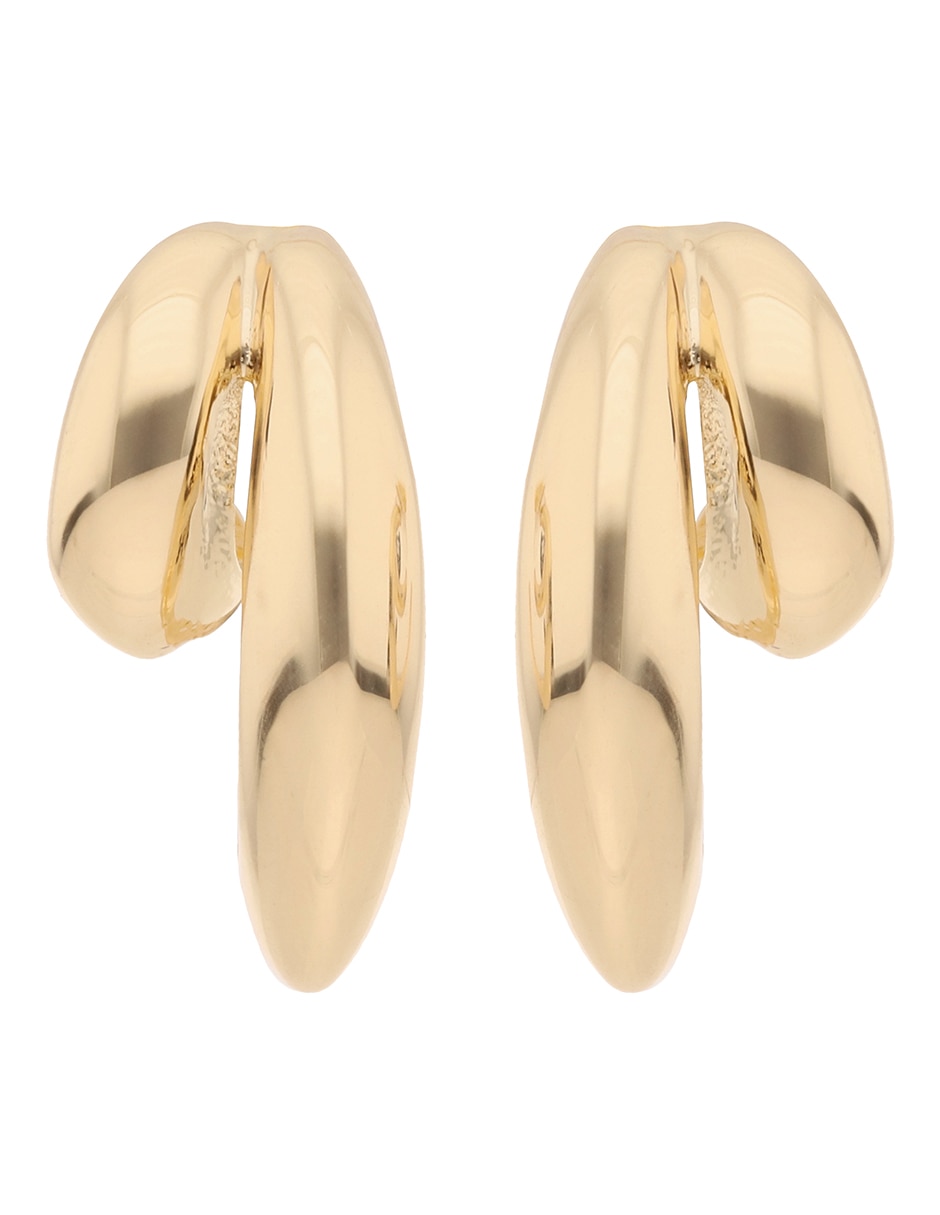 Aretes Gold Teardrop con acabado brillante