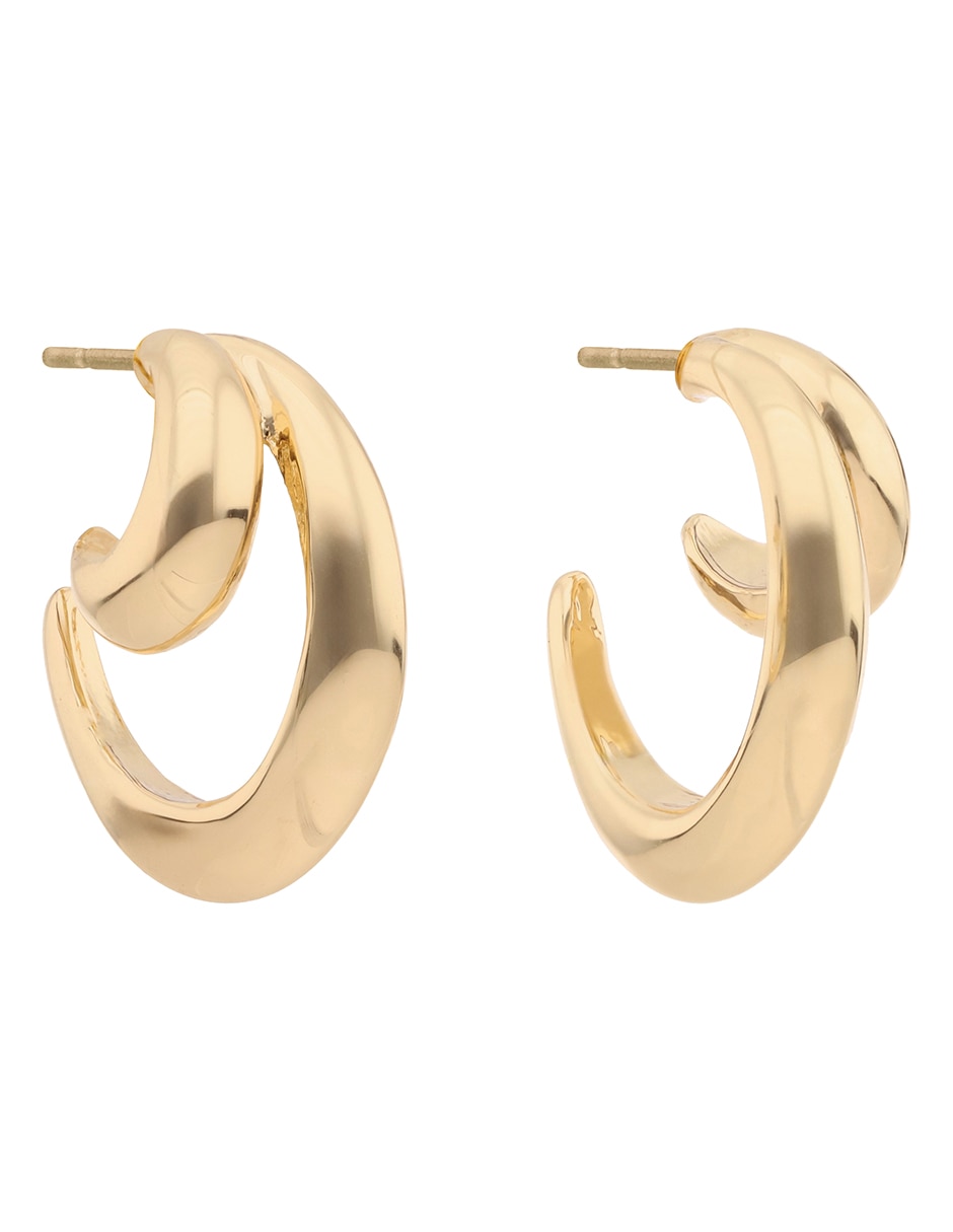 Aretes Gold Teardrop con acabado brillante 2