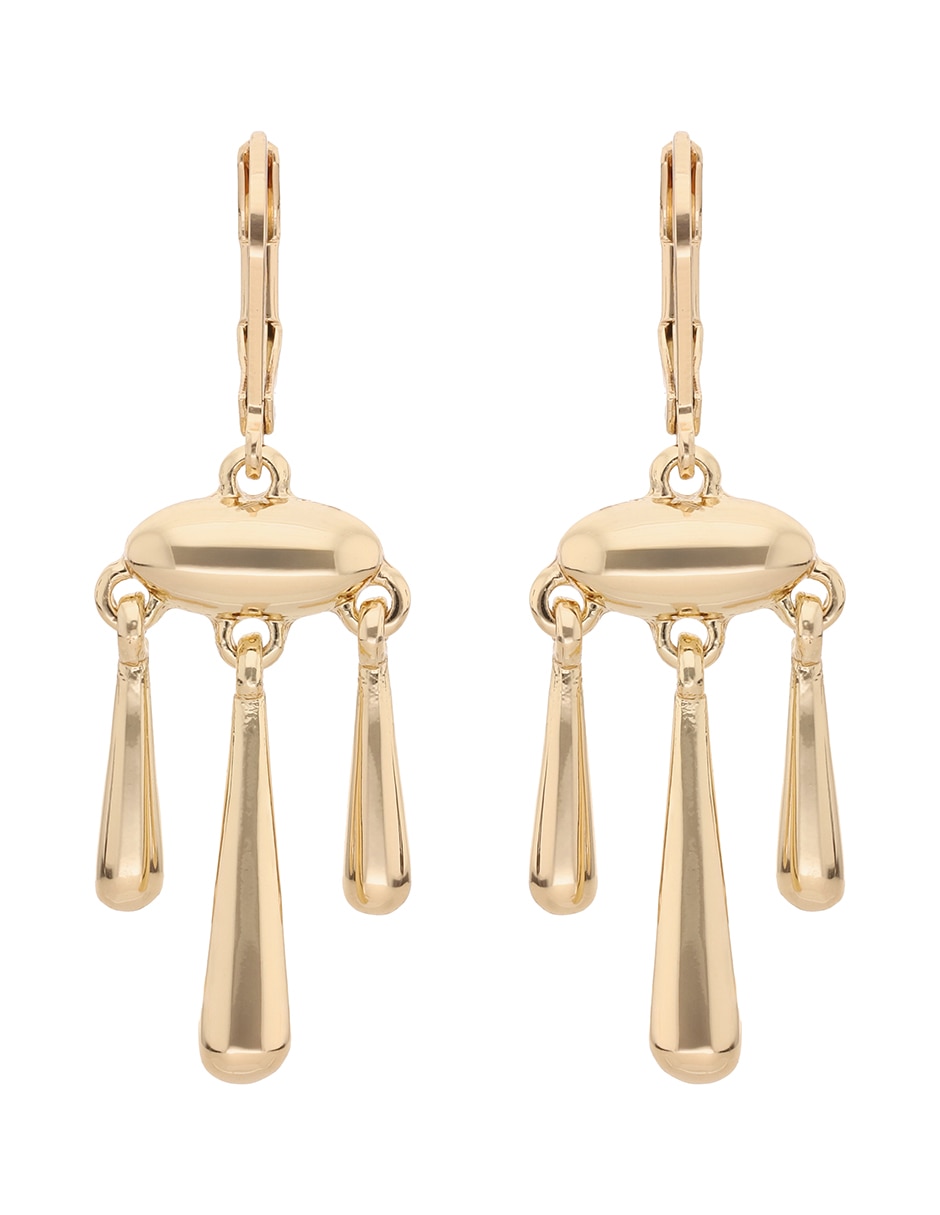 Aretes Gold Teardrop con acabado brillante
