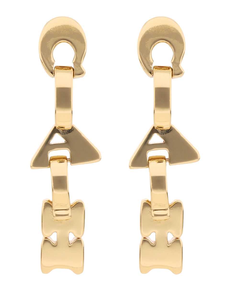 Aretes 8.1 Jumbled Link Logo con acabado brillante