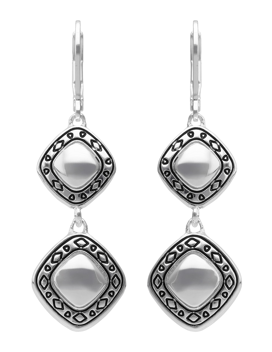Aretes de rombo con acabado brillante