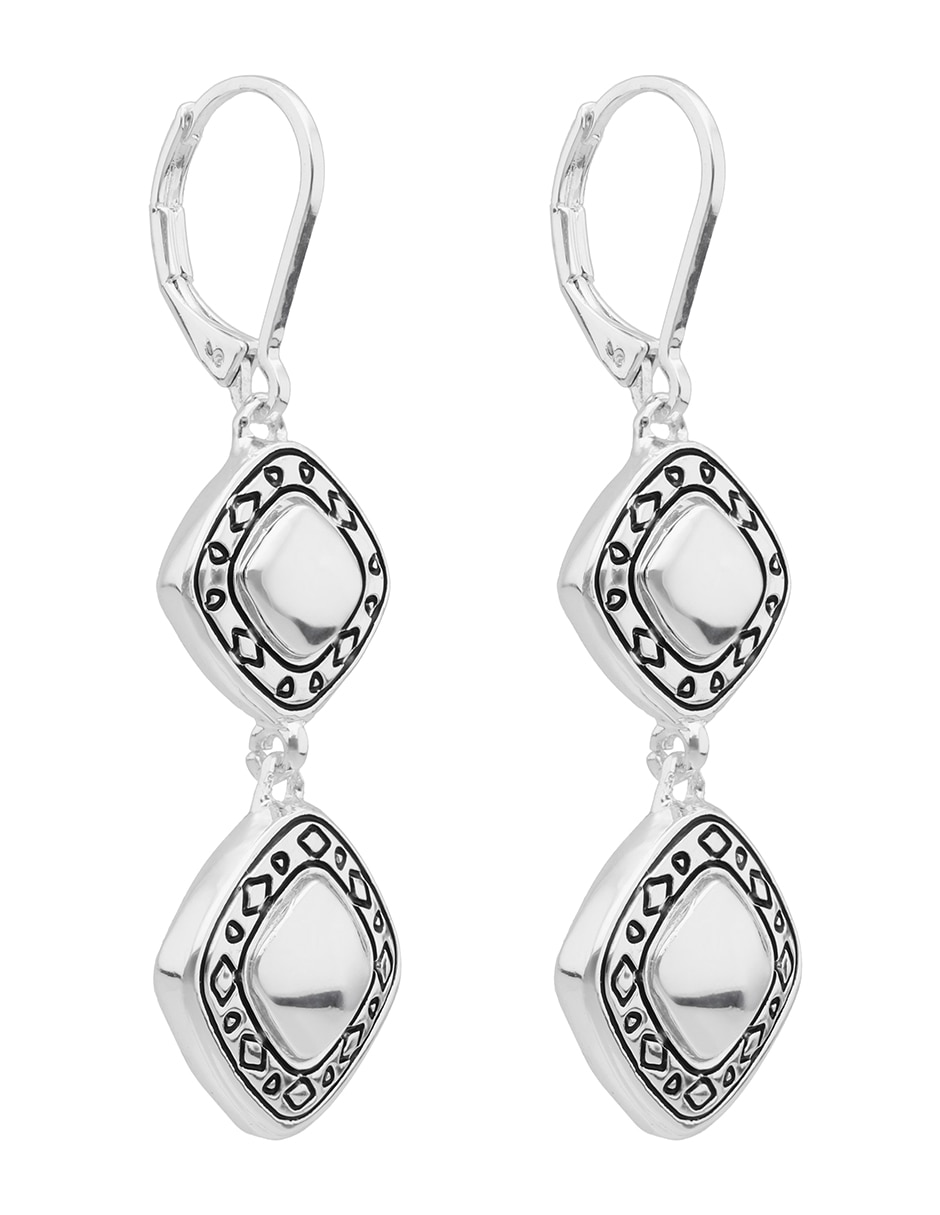 Aretes de rombo con acabado brillante 2