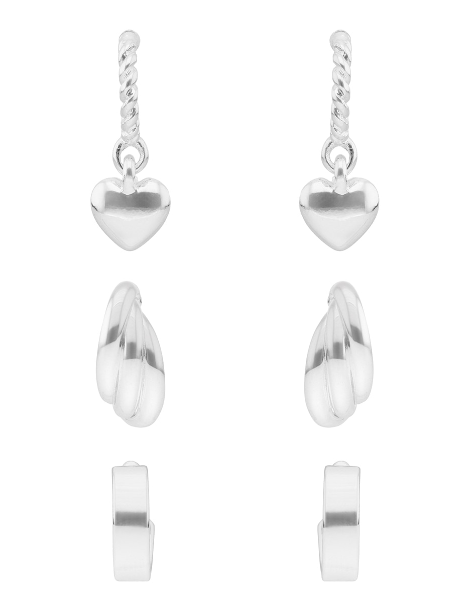 Set de aretes con acabado brillante