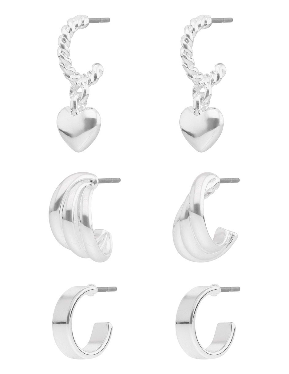 Set de aretes con acabado brillante 2