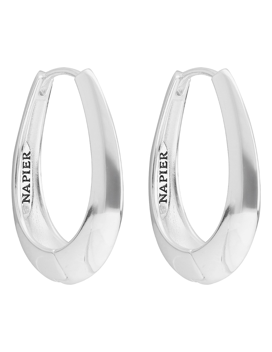Arracadas Oval Hoop con acabado brillante 2