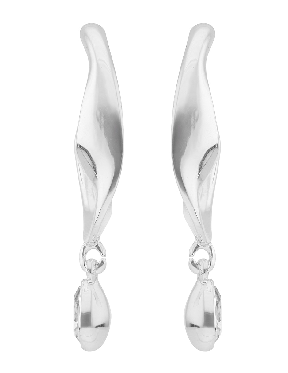 Aretes largos Twisted Crystal Stones con acabado brillante zirconia