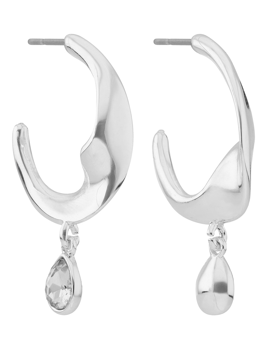 Aretes largos Twisted Crystal Stones con acabado brillante zirconia 2
