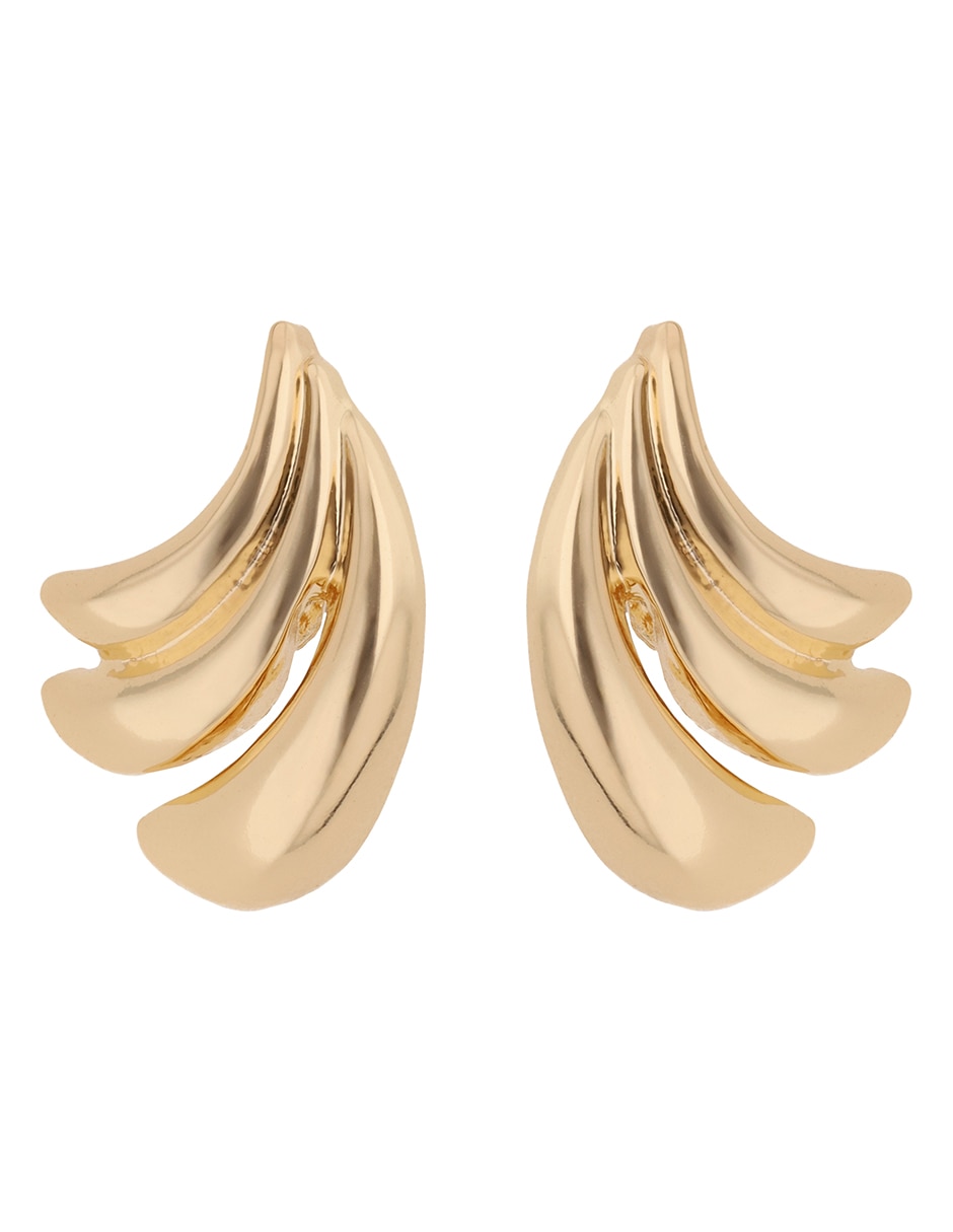 Aretes de media luna con acabado brillante