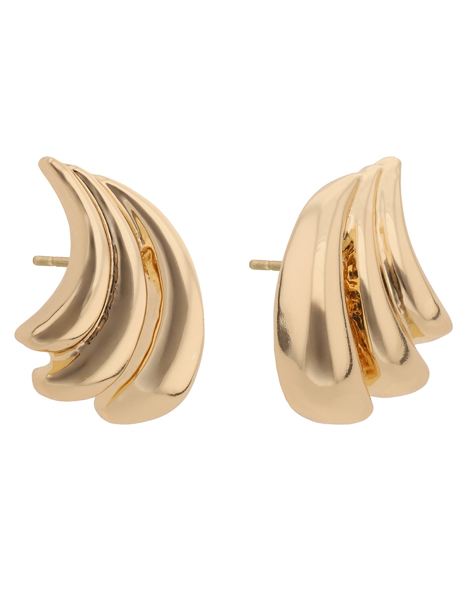 Aretes de media luna con acabado brillante 2