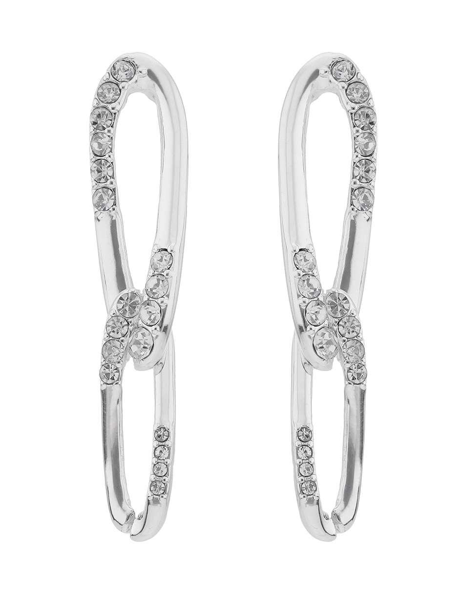 Aretes largos Twisted Crystal Stones con acabado brillante