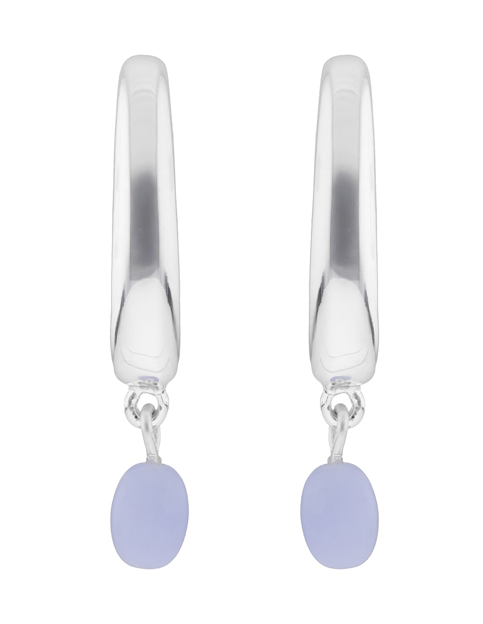 Aretes ovalados con acabado brillante