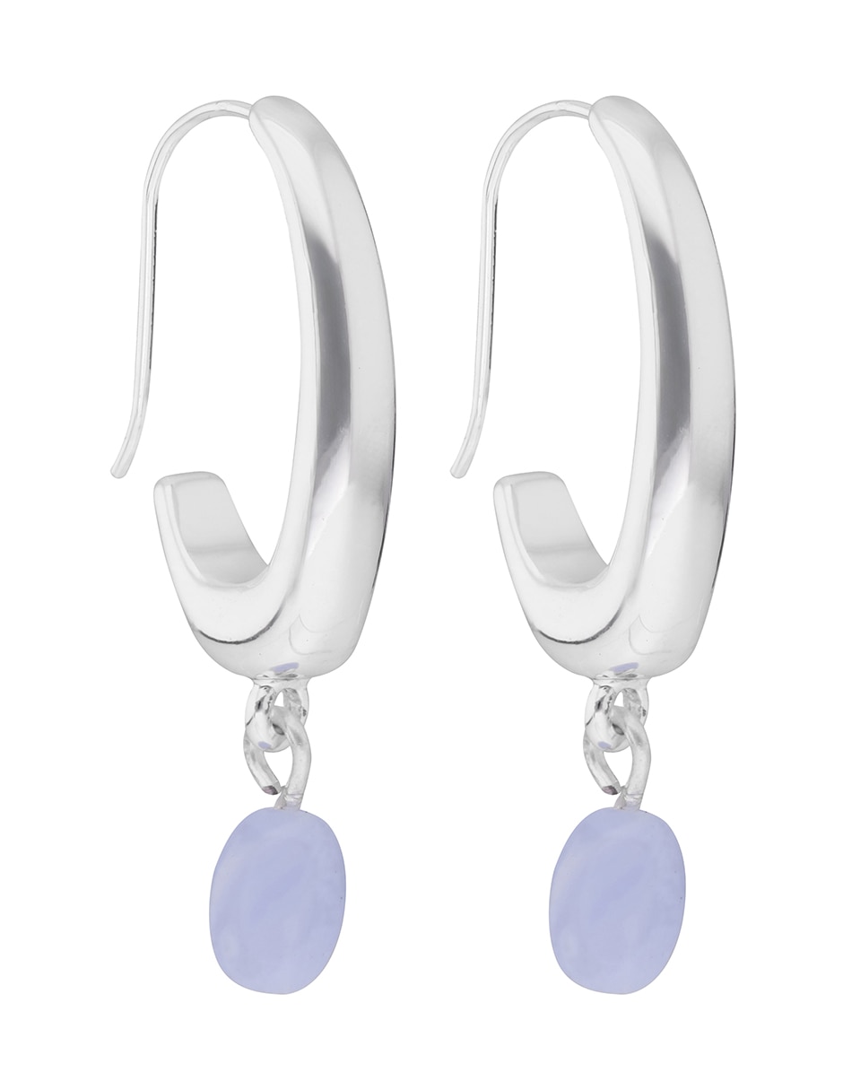 Aretes ovalados con acabado brillante 2