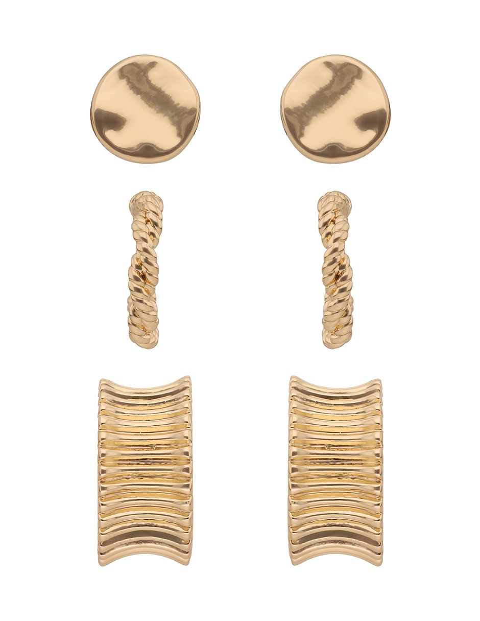 Set de aretes con acabado pulido