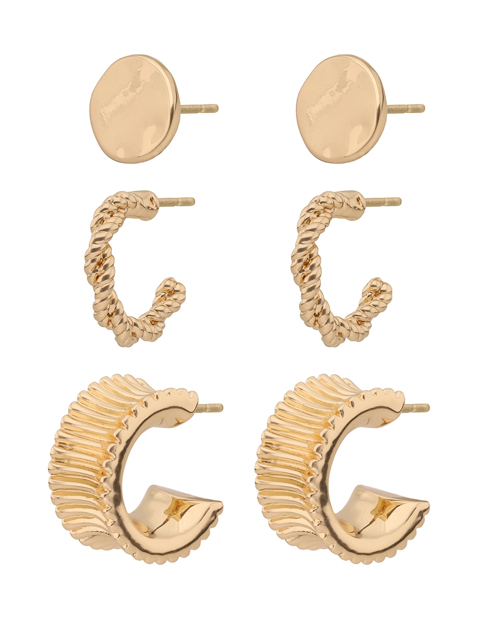 Set de aretes con acabado pulido 2