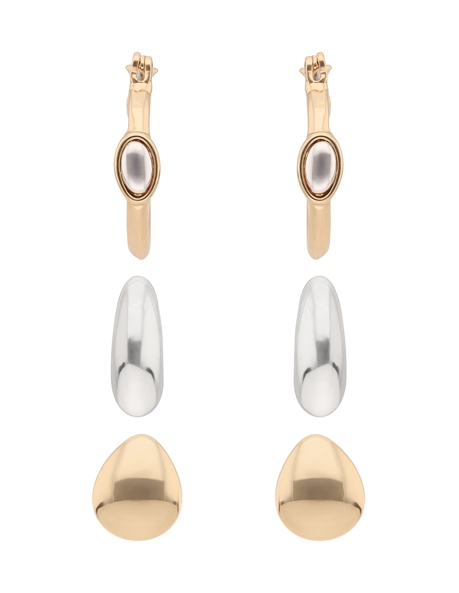 Set de aretes con acabado brillante