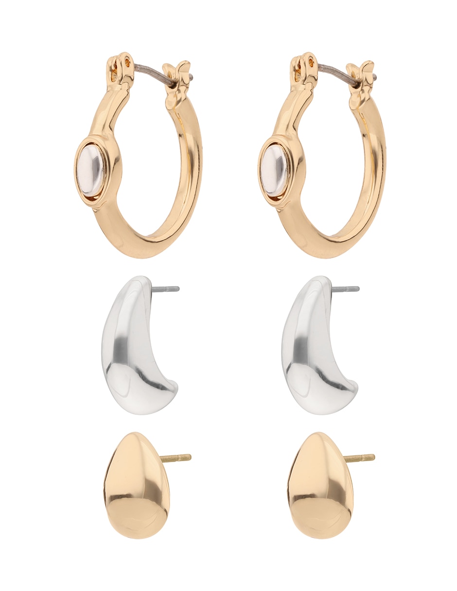 Set de aretes con acabado brillante 2