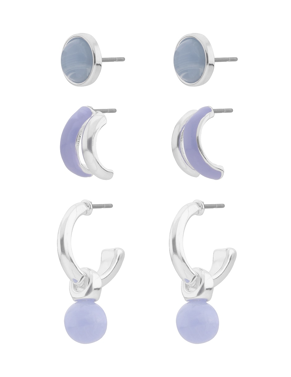Set de aretes con acabado brillante 2