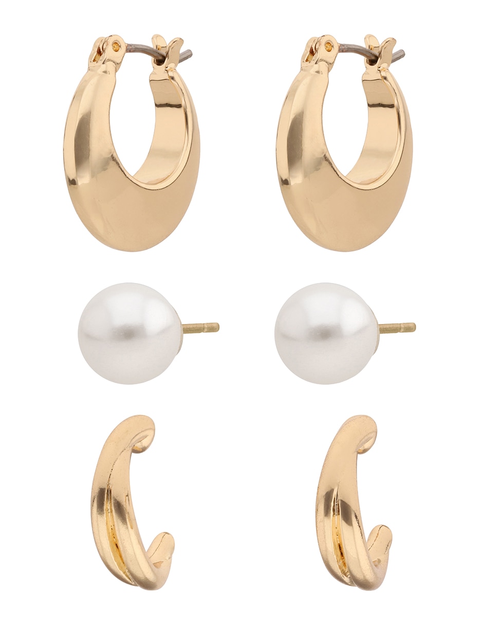 Set de aretes con acabado brillante 2
