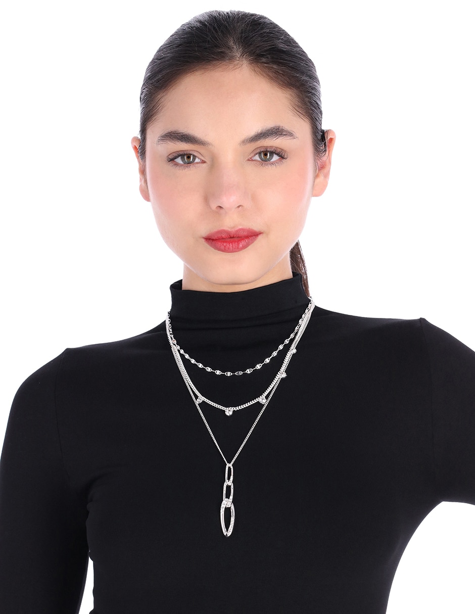 Collar de varios hilos Twisted Crystal Stones 3