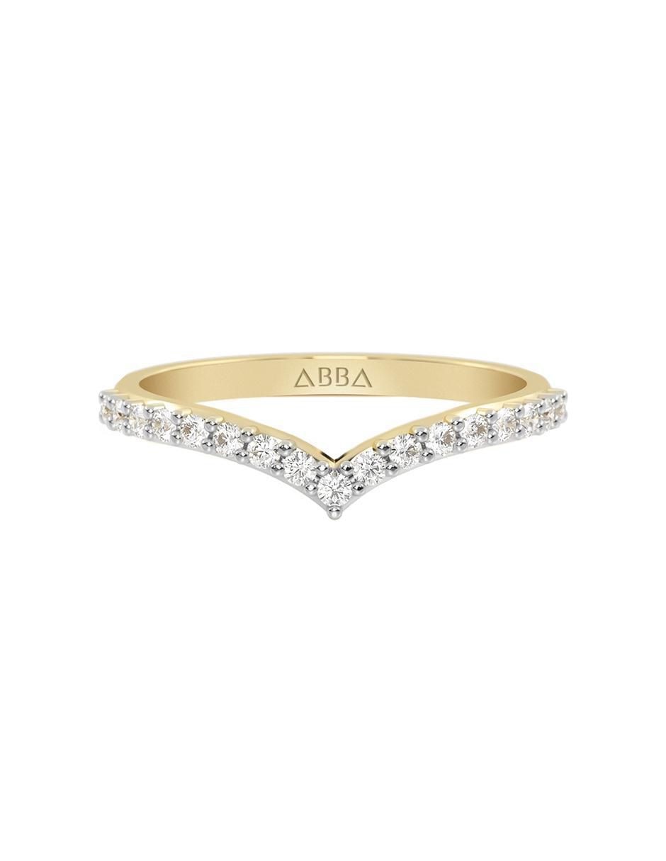 Anillo 10 k de oro zirconia brillante