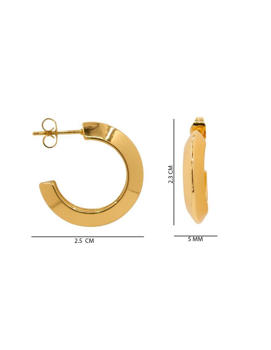 Aretes de aro circulares con acabado brillante 5