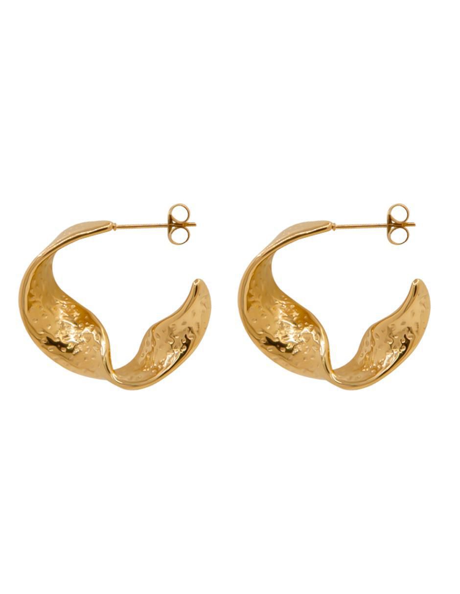 Aretes de aro con acabado brillante 2