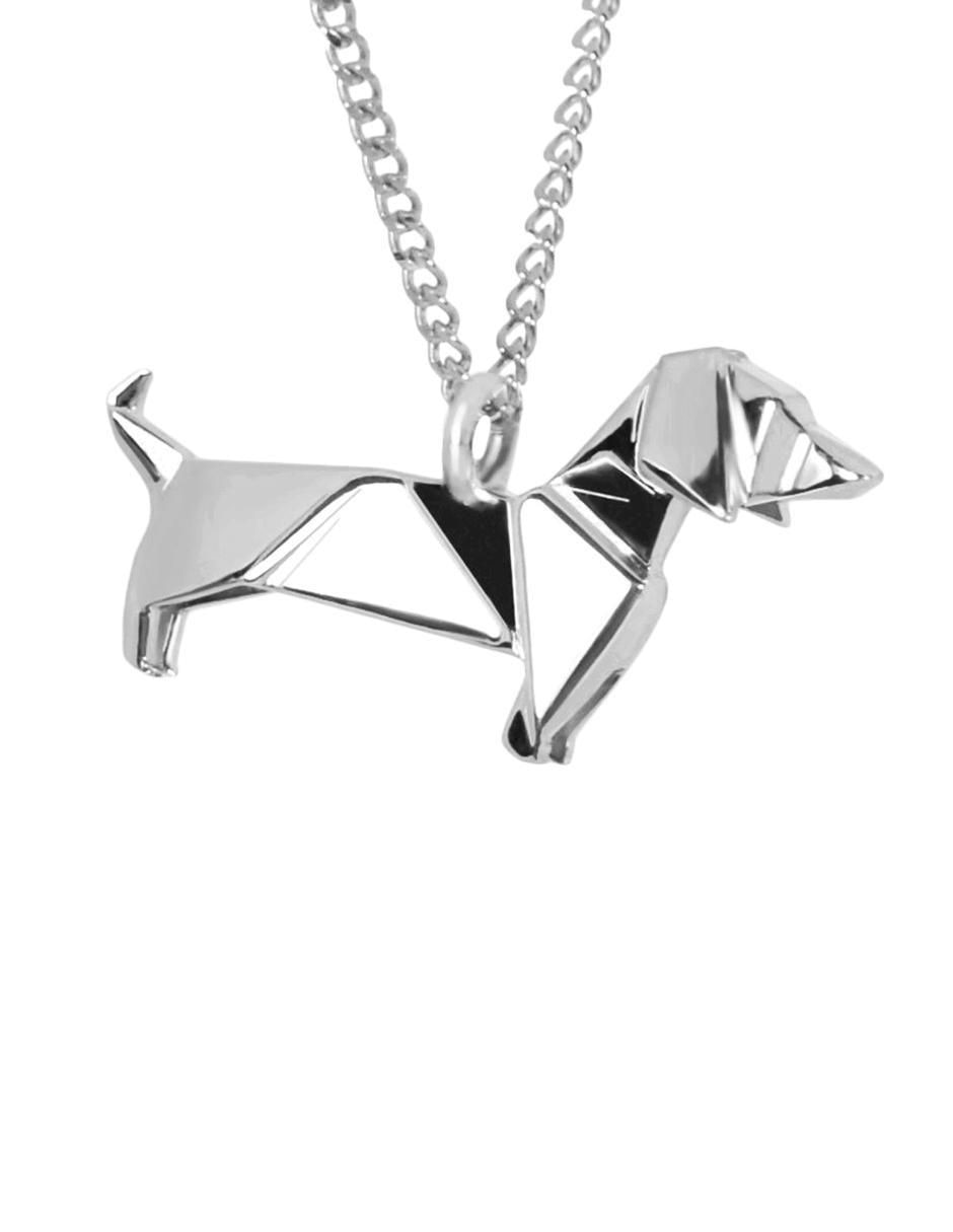 Colgante Y Dije de perro origami animal planet de plata P 925