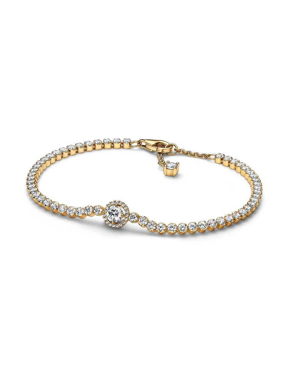 Brazalete de plata P 925 Eterna con acabado baño de oro