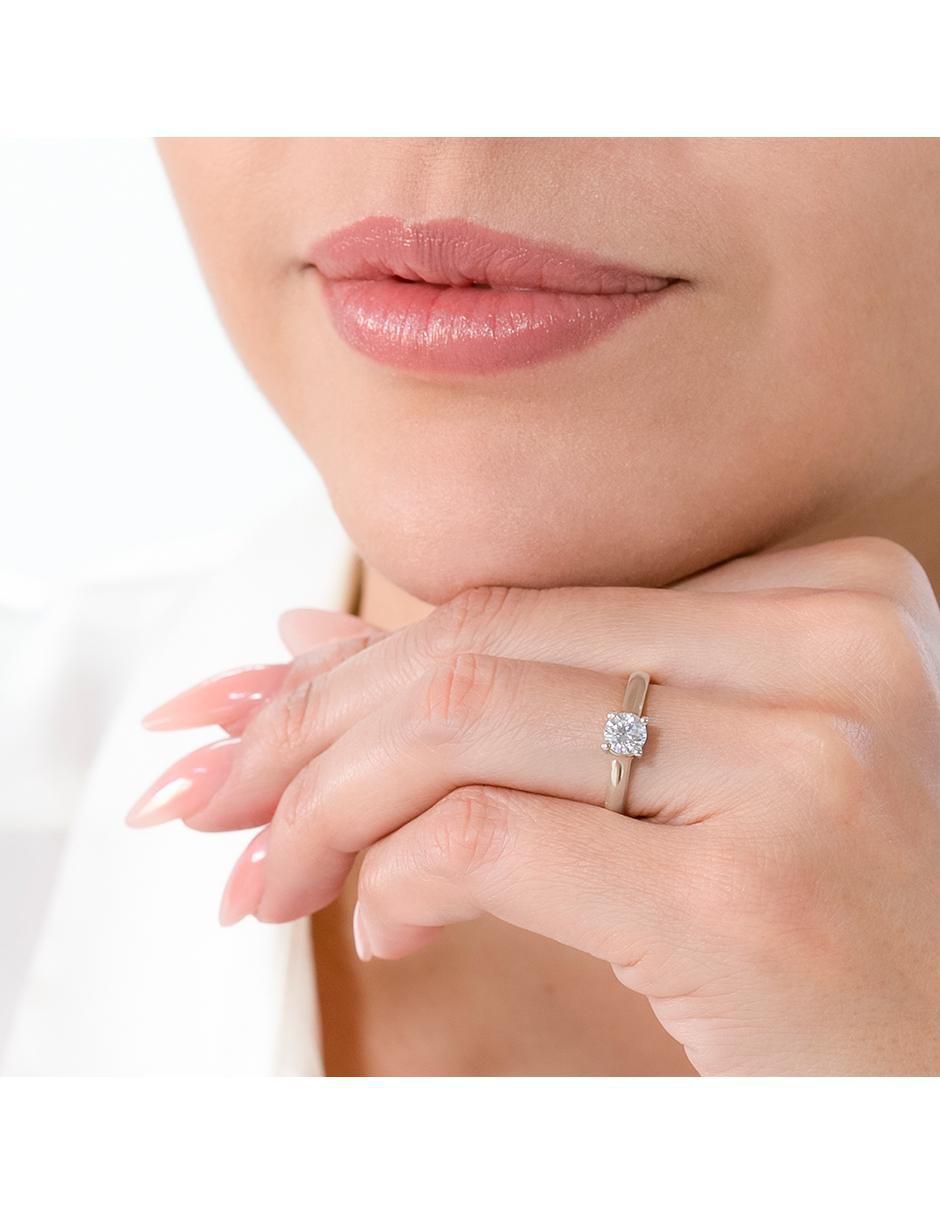 Anillo de compromiso de oro 14 k zirconia 4