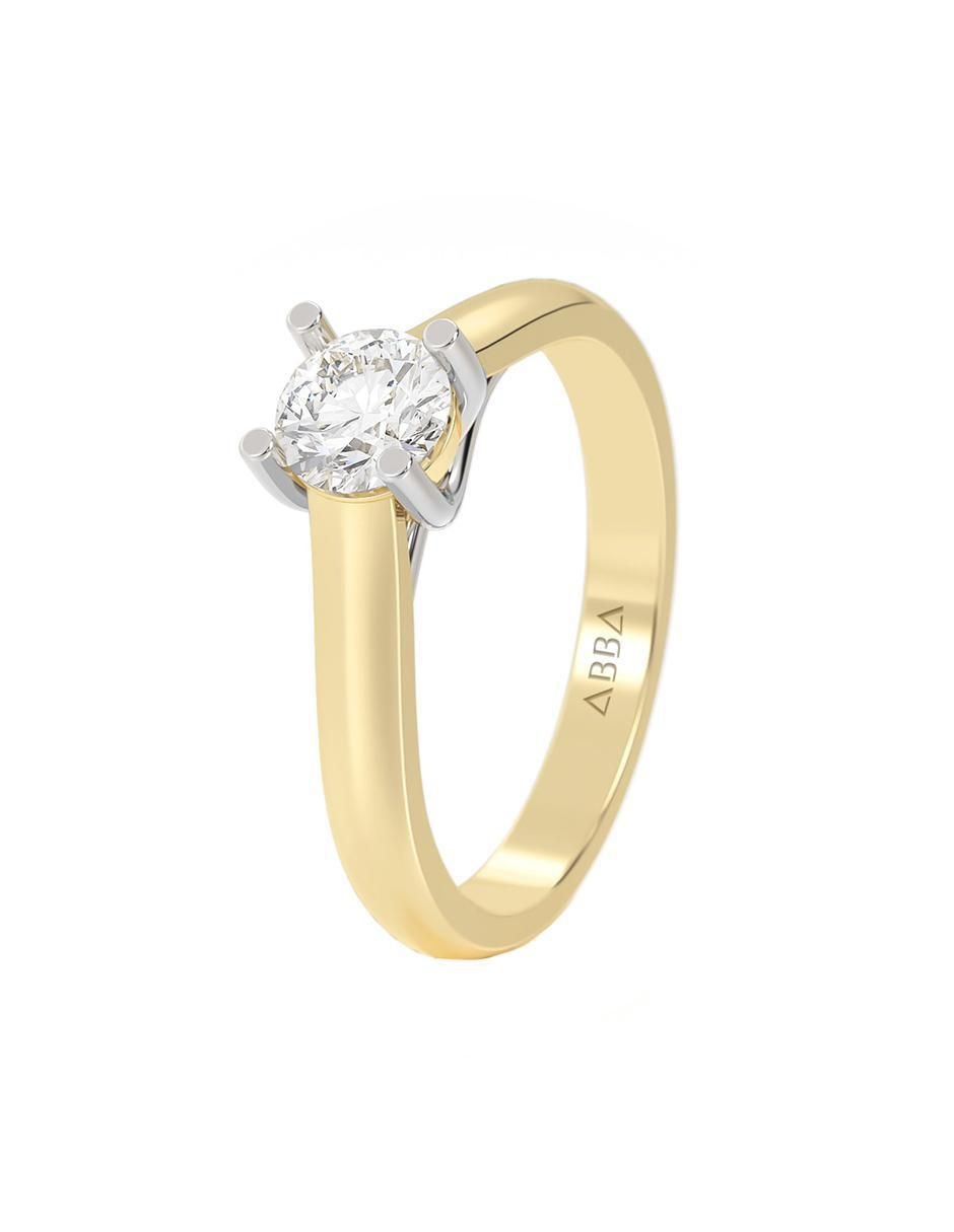 Anillo de compromiso "de" oro 14 k abba joyas no aplica zirconia