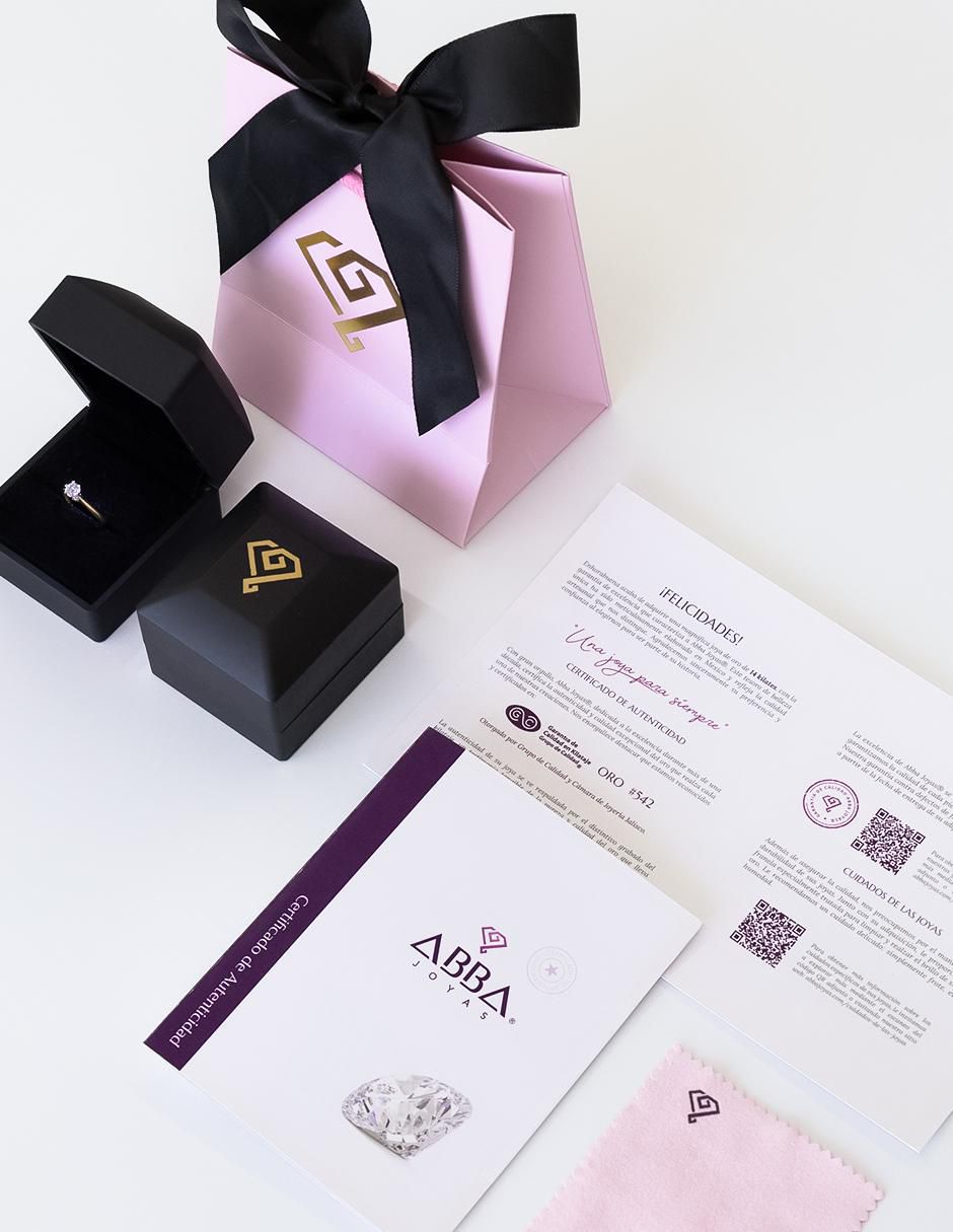 Anillo de compromiso "de" oro 14 k abba joyas no aplica zirconia