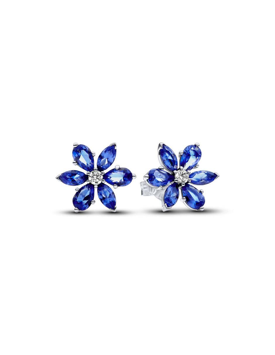 Aretes de flor Timeless de plata P 925 con acabado brillante zirconia cúbica 1