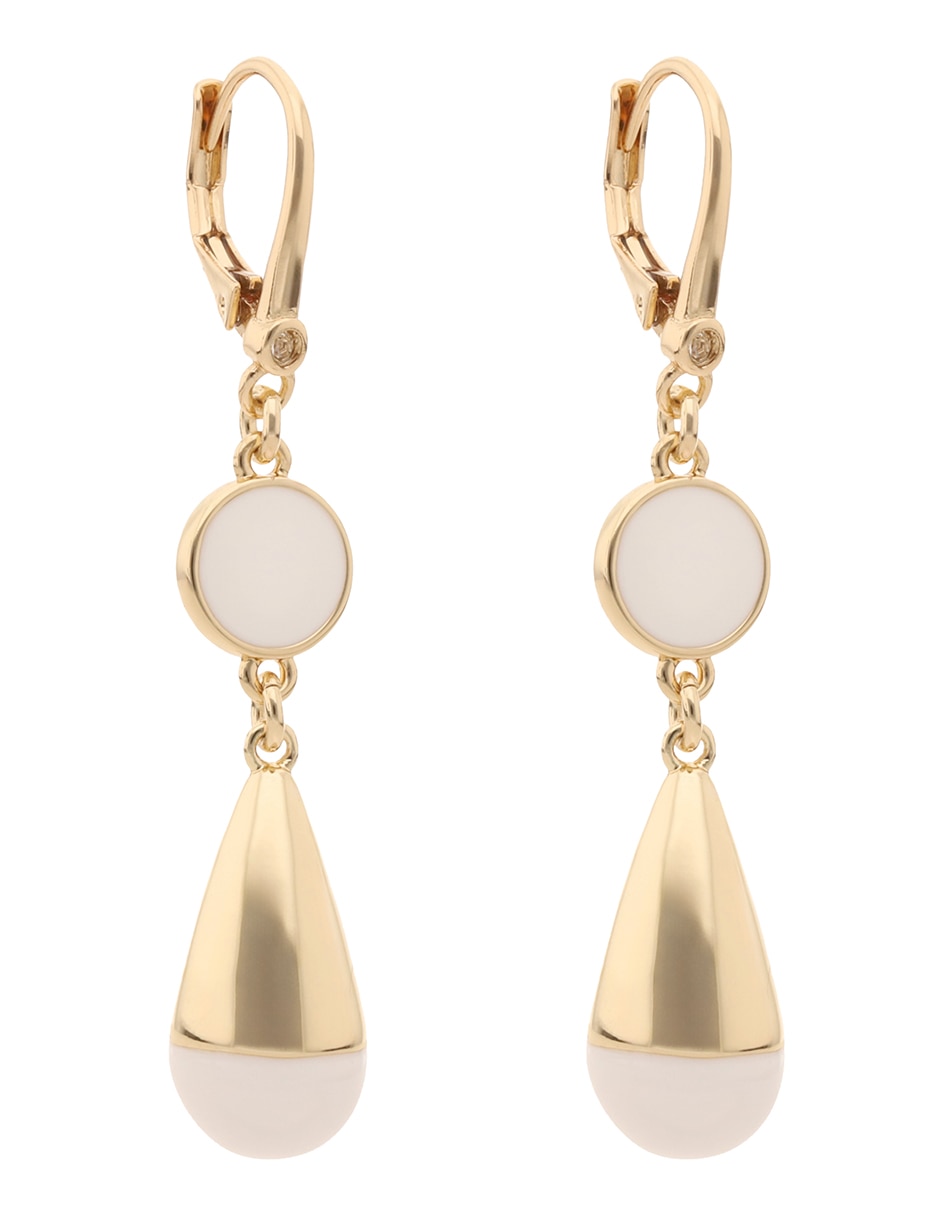 Aretes largos de gota Polly con acabado esmaltado 2