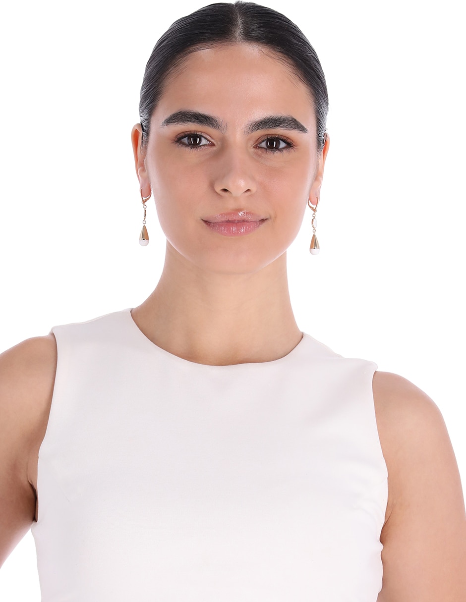 Aretes largos de gota Polly con acabado esmaltado 3