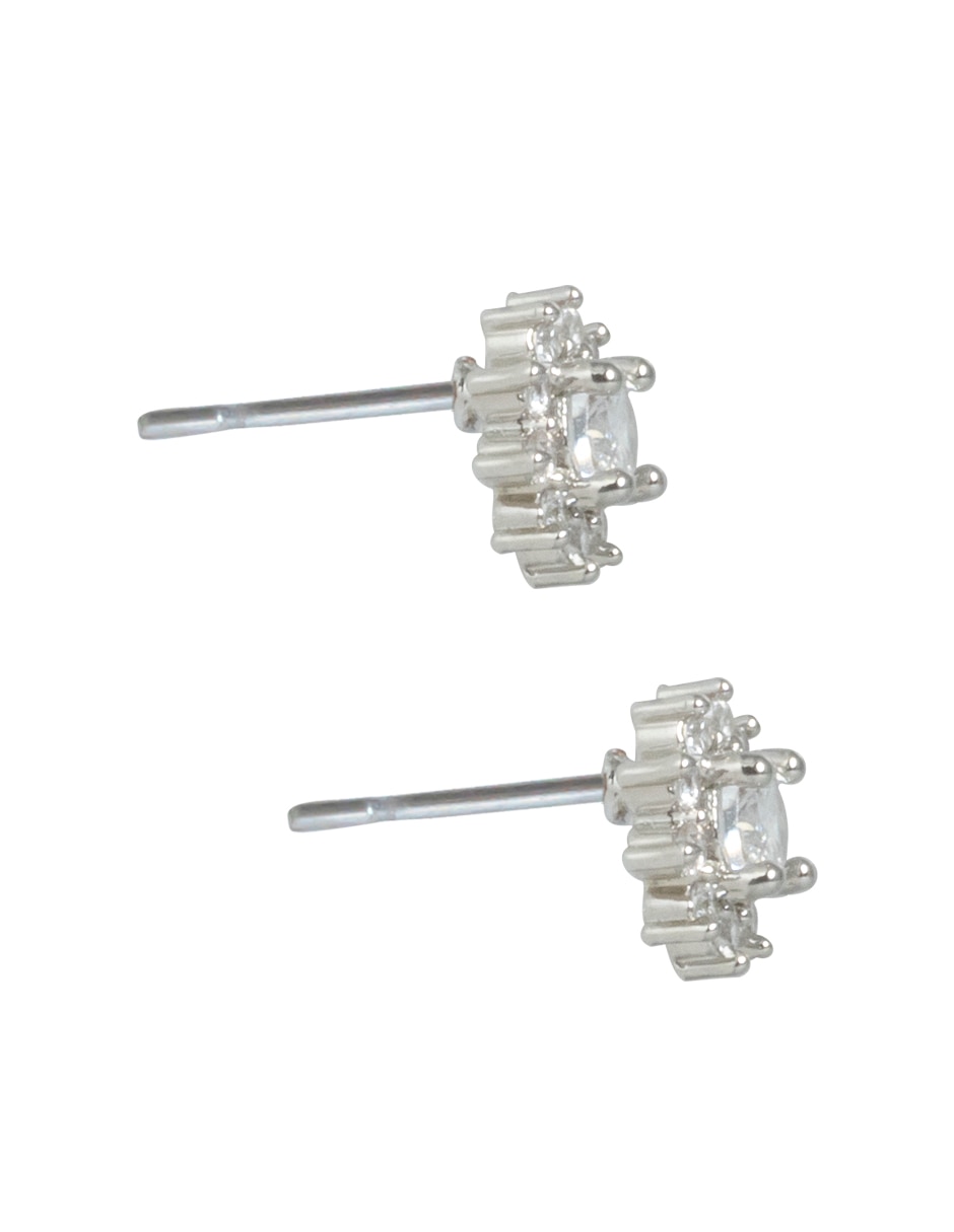 Broqueles de flor con acabado pavé zirconia 3