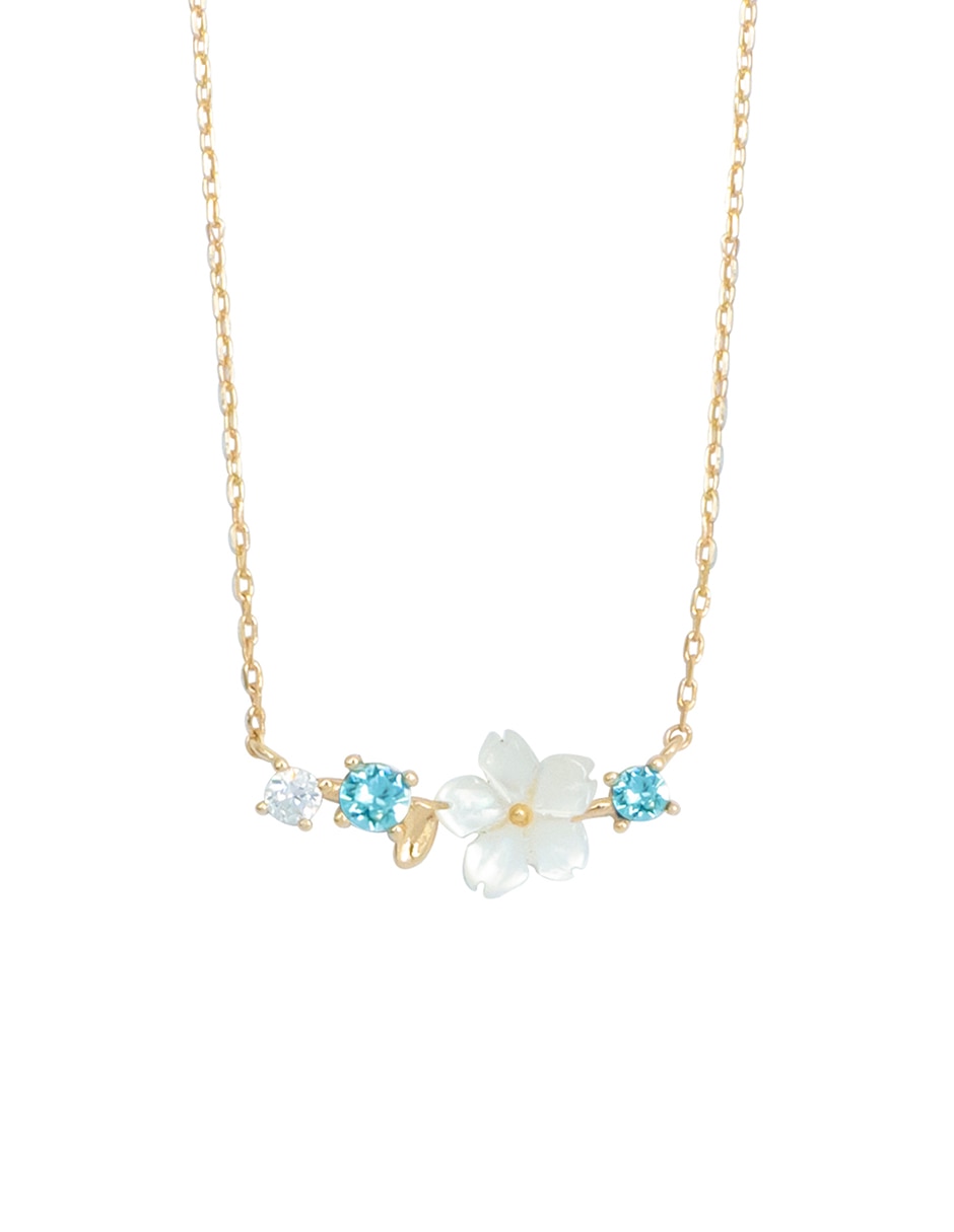 Collar de flor Flor Con Destellos de plata P 925