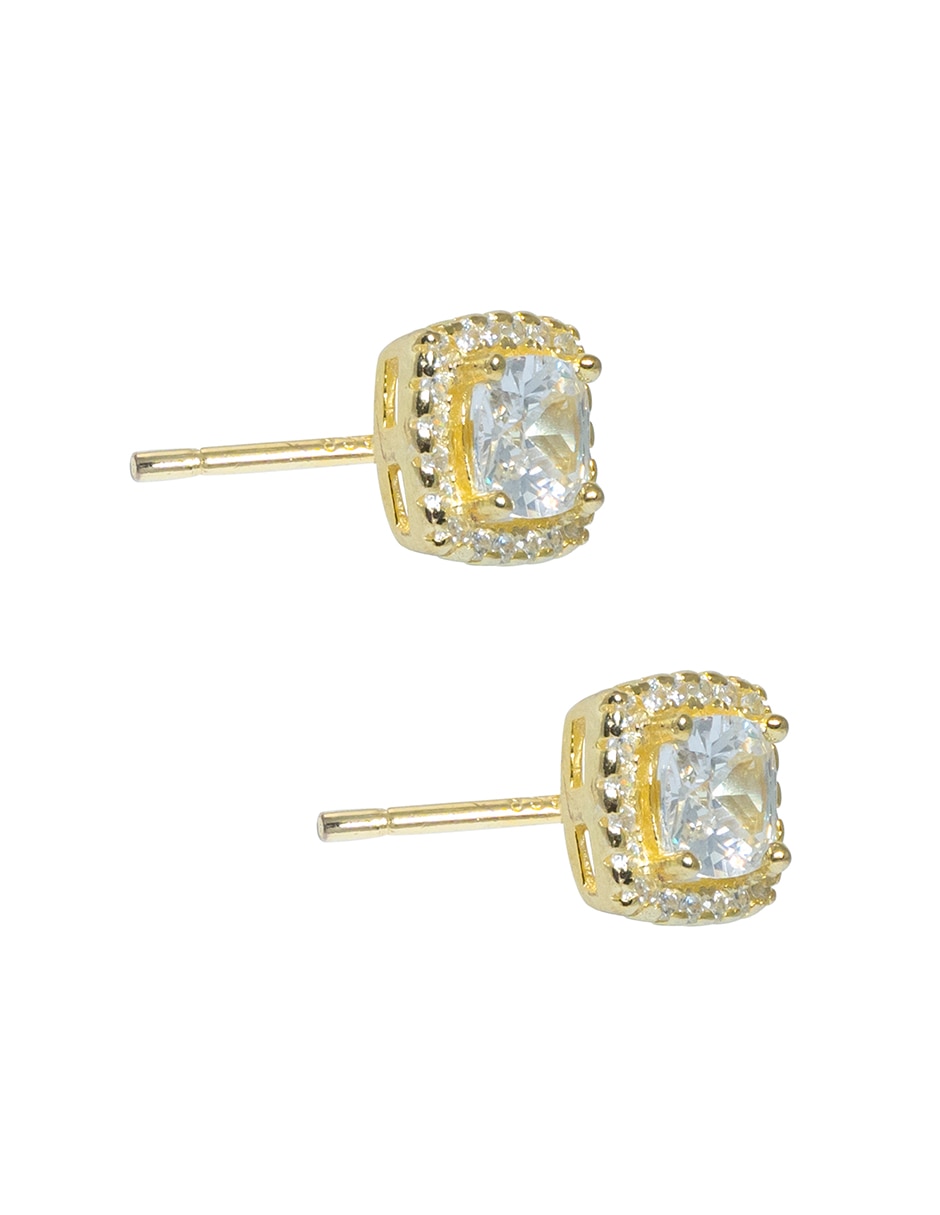 Aretes cuadrados de plata p 925 con acabado pavé zirconia 5