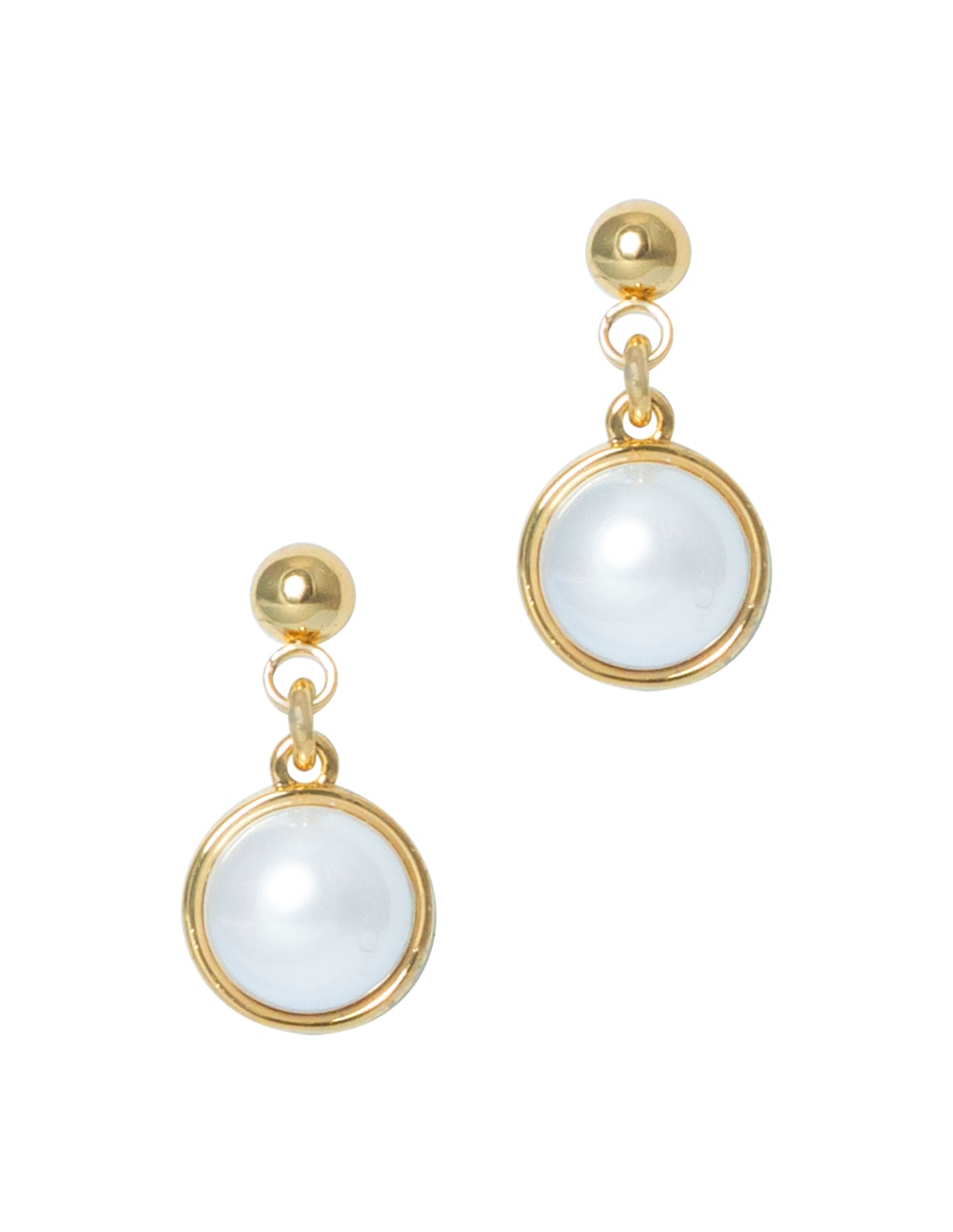 Aretes redondos perla de cristal Aretes redondos perla de cristal