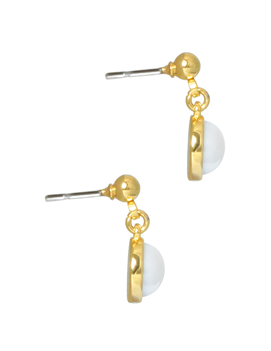 Aretes redondos perla de cristal 3