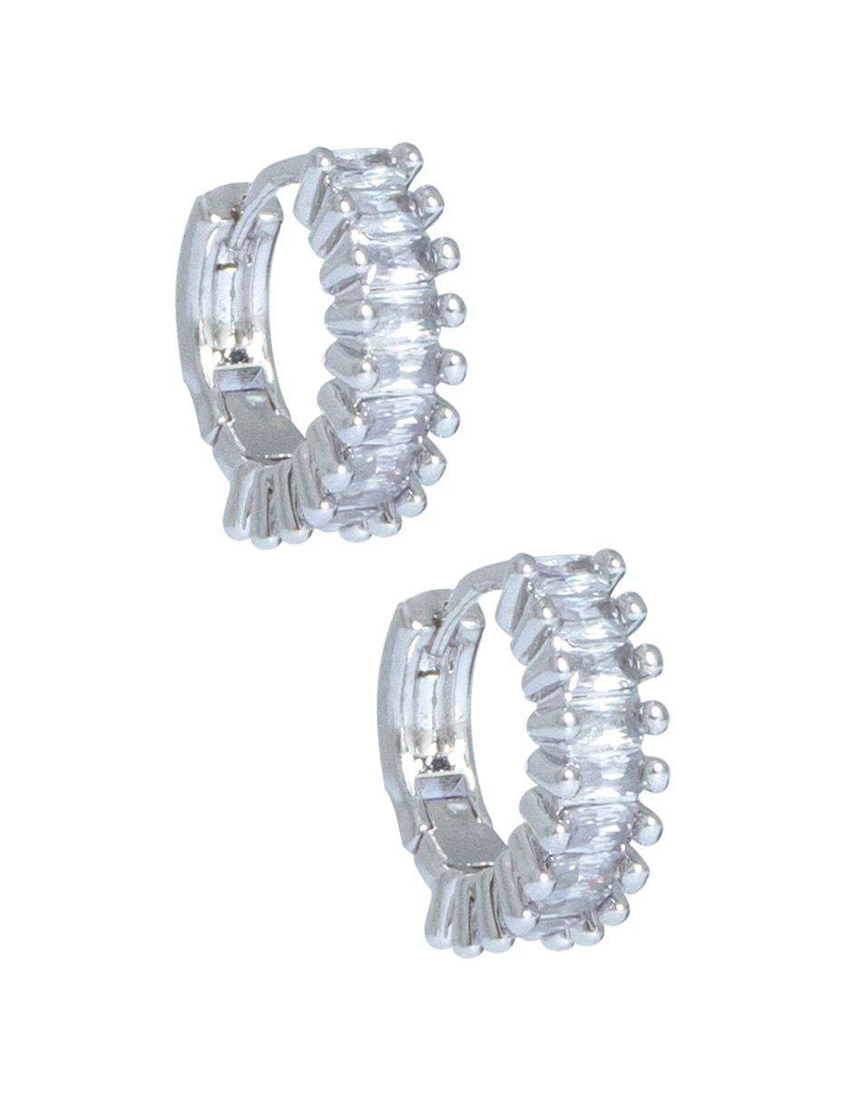 Aretes circulares con acabado brillante zirconia 3