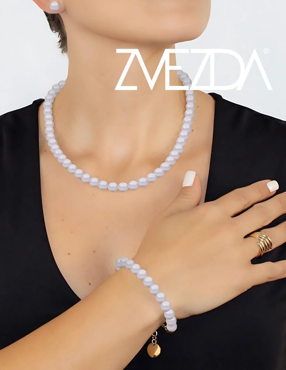 Aretes, collar y pulsera "de (si aplica)" redonda zvezda aurore no aplica "de" metal 18 k perla de cristal
