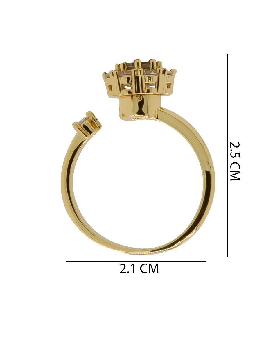Anillo de flor zirconia brillante 5