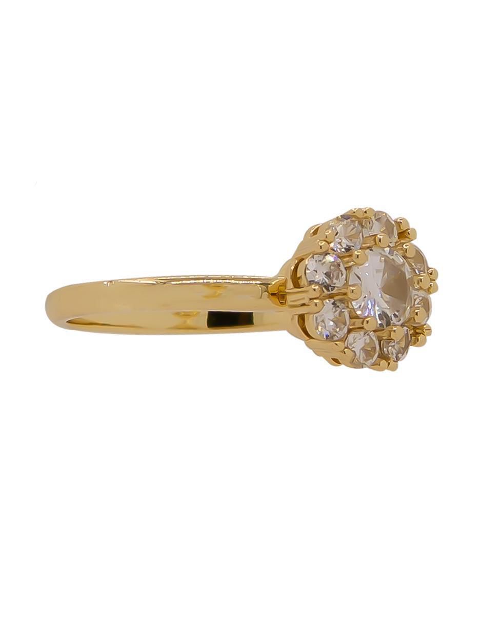 Anillo de flor zirconia brillante 3