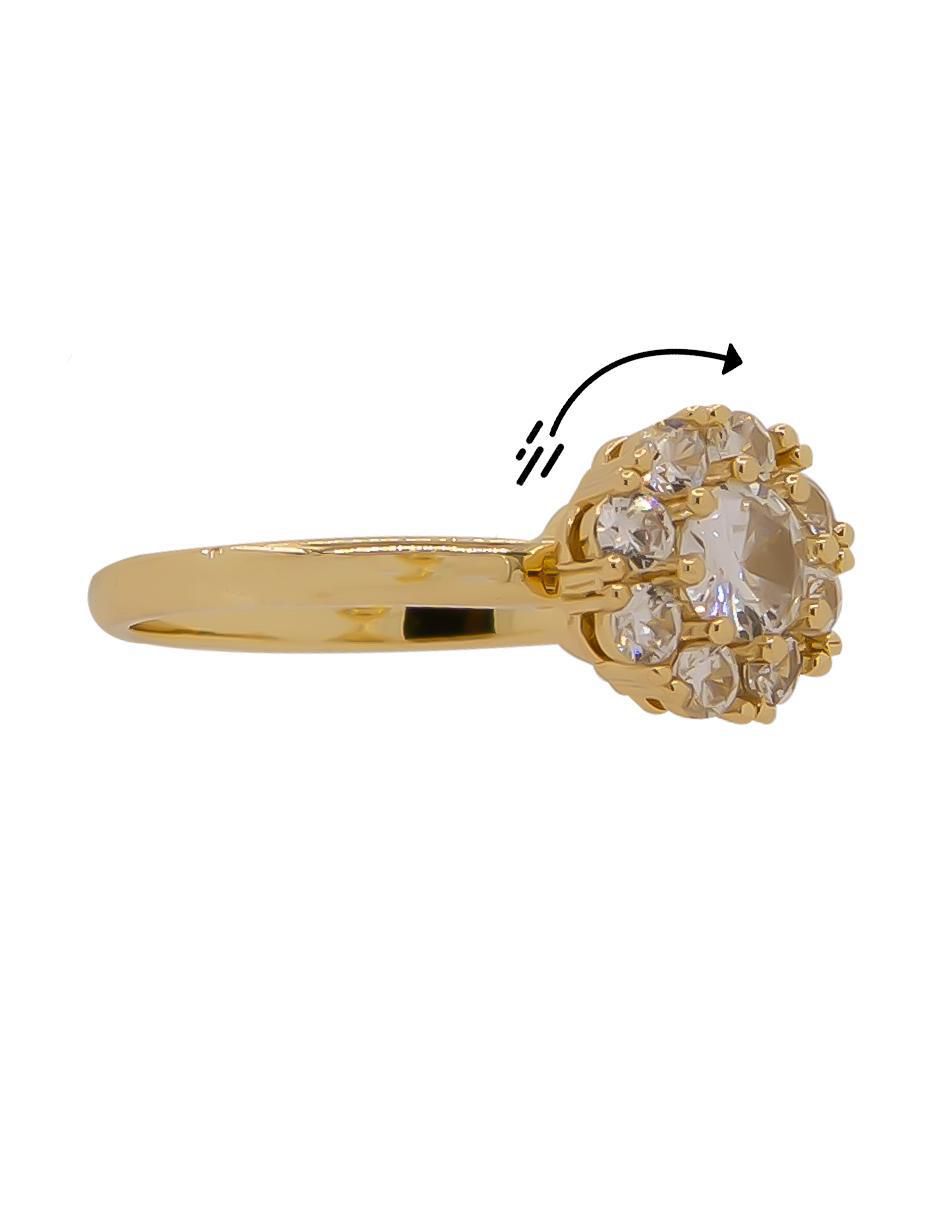 Anillo de flor zirconia brillante 4