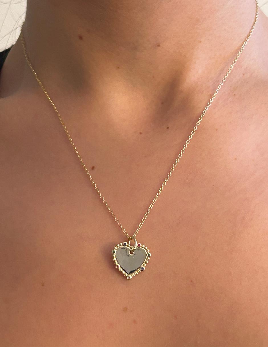 Collar de corazón Grabado Amor de plata P 925 3
