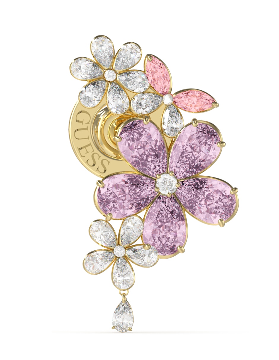 Aretes de flor Lily con acabado brillante circonita 2
